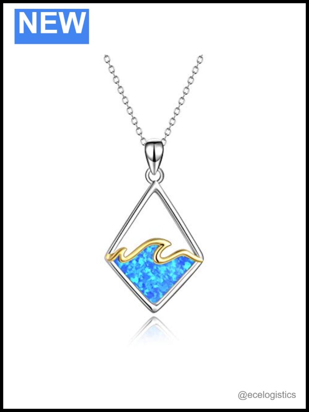 Sterling Silver Ocean Wave Necklace Abalone Shell Pendant Beach Jewelry